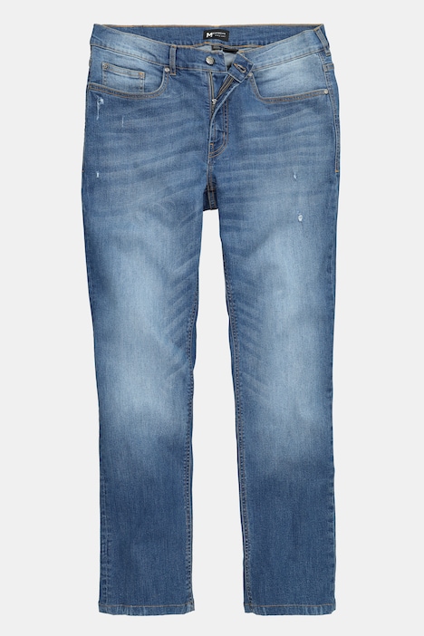 Jeans, buik-fit, regular fit, 5-pocket, destroy denim, tot 72