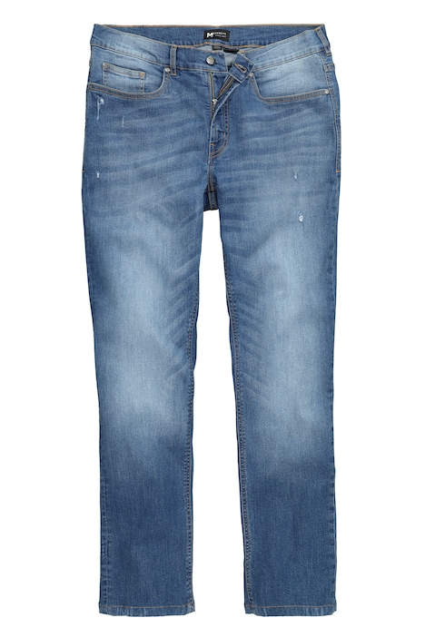 Džíny, střih Bauchfit, klasický střih, 5 kapes, denim s efektem opotřebení, do vel. 72