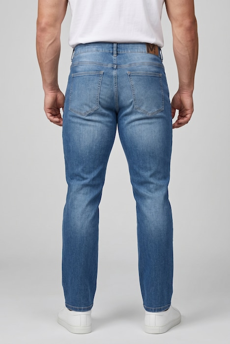 Jean 5 poches ventre confort. Coupe Regular Fit, jean destroy, jusqu'à la taille 72
