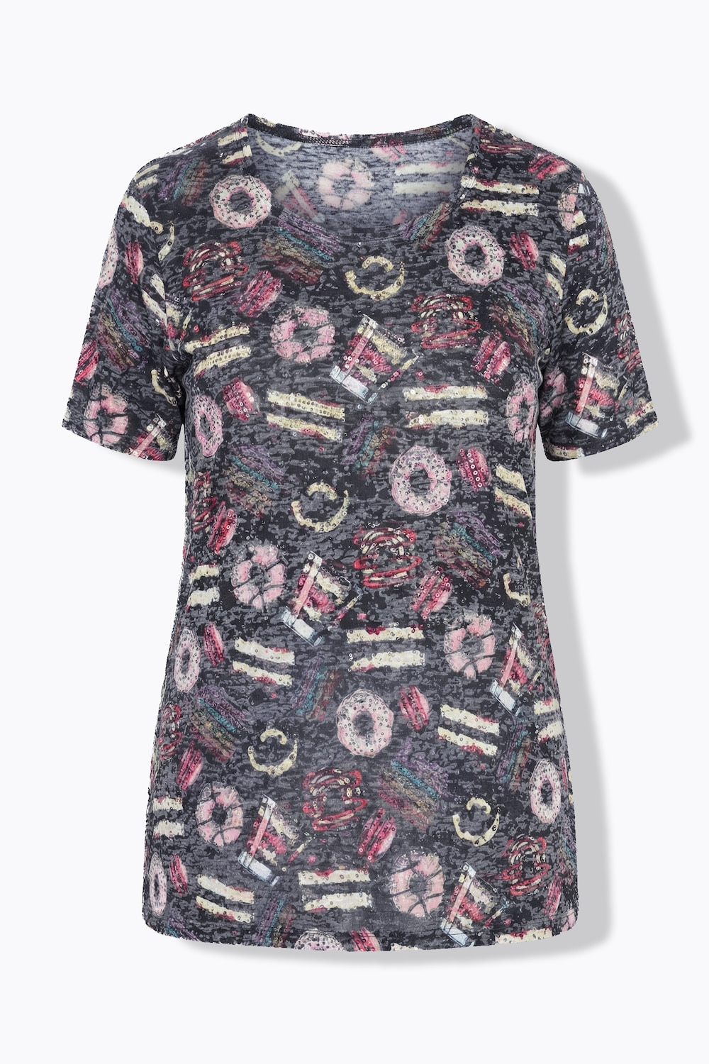 Stora storlekar T-shirt, Dam, svart, storlek: 58, Polyester/Viskos, Angel of Style