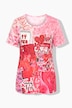 T-shirt dal taglio comodo con fantasia a cuori e mezze maniche