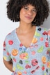 T-shirt, A-lijn, vruchtmotief, korte mouw