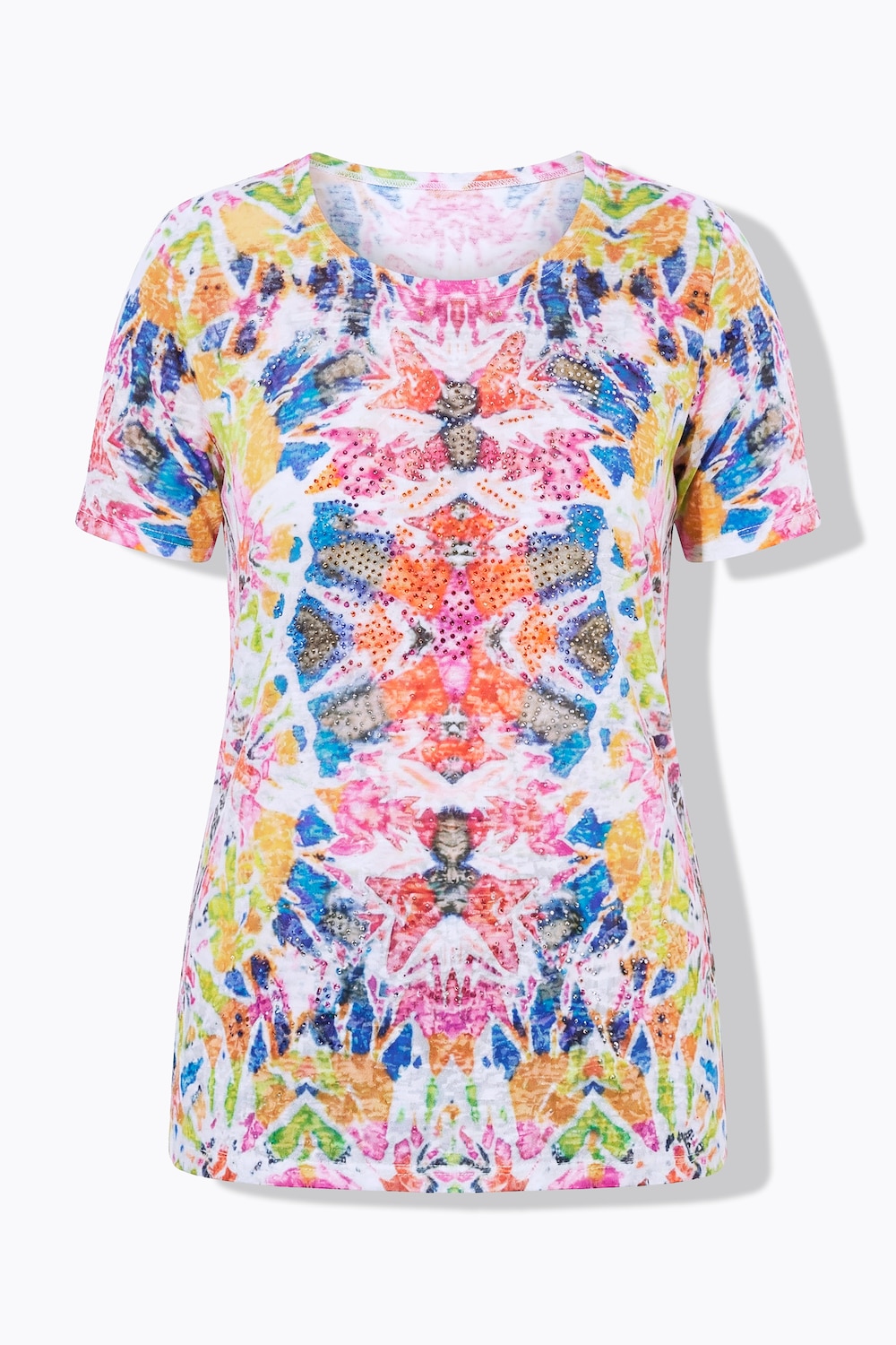 Stora storlekar T-shirt, Dam, vit, storlek: 46, Polyester/Viskos, Mia Moda