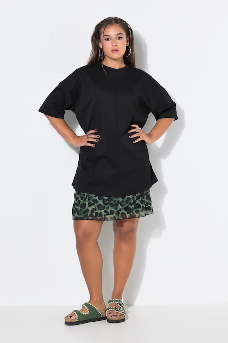 T-shirt i oversized modell och scuba-jersey