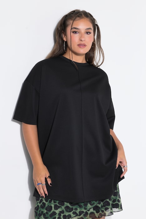 T-shirt i oversized modell och scuba-jersey