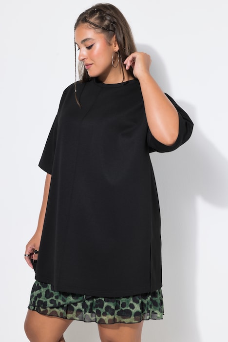 T-shirt i oversized modell och scuba-jersey