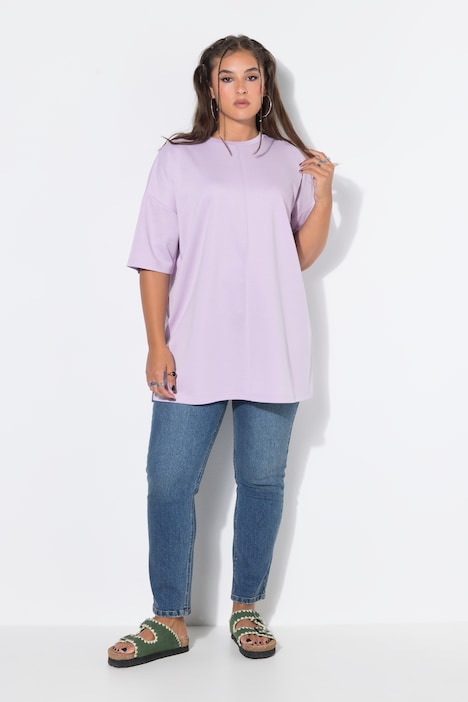 T-shirt i oversized modell och scuba-jersey
