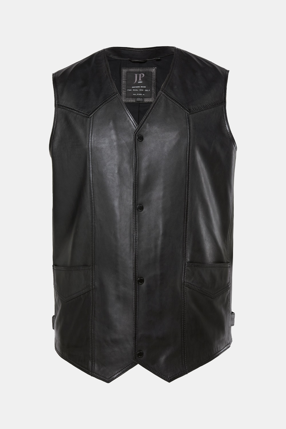 Leder-Weste, Leder, Lammnappa, 2 Taschen, bis 7 XL