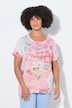 T-Shirt, Comfort Fit, Smiley/Blumen-Muster, Halbarm