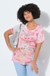 T-Shirt, Comfort Fit, Smiley/Blumen-Muster, Halbarm