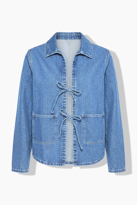 Giacca a camicia di jeans dal taglio oversize con allacciatura