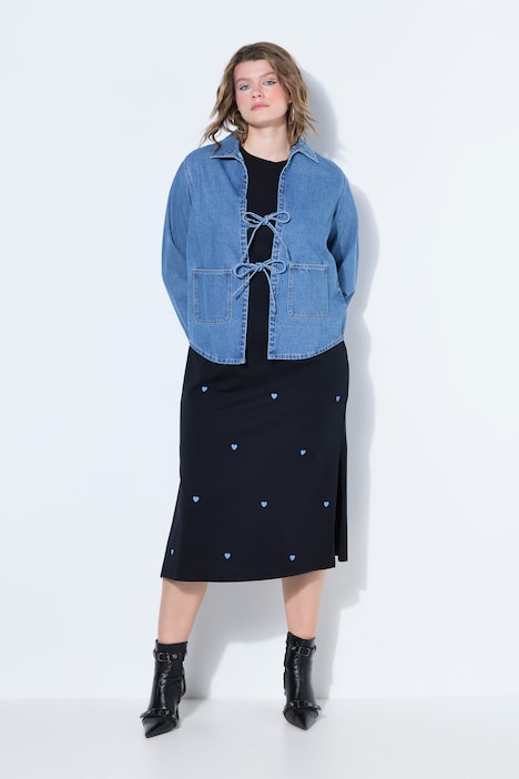 Giacca a camicia di jeans dal taglio oversize con allacciatura