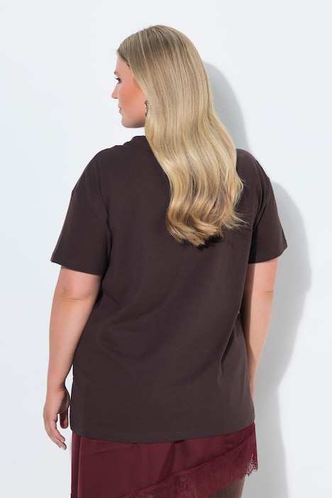 T-Shirt, Boxy Fit, Pumps-Motiv, Ziersteinchen