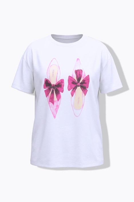T-Shirt, Boxy Fit, Pumps-Motiv, Ziersteinchen