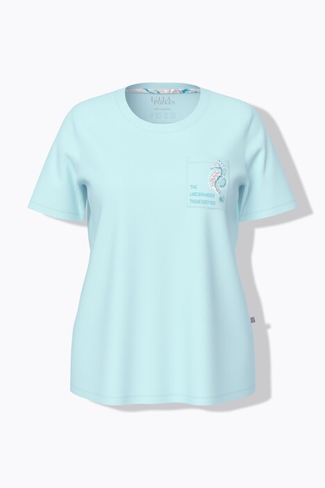 Pyjama motif hippocampes, décolleté rond et manches courtes