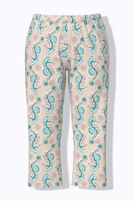 Pyjama motif hippocampes, décolleté rond et manches courtes