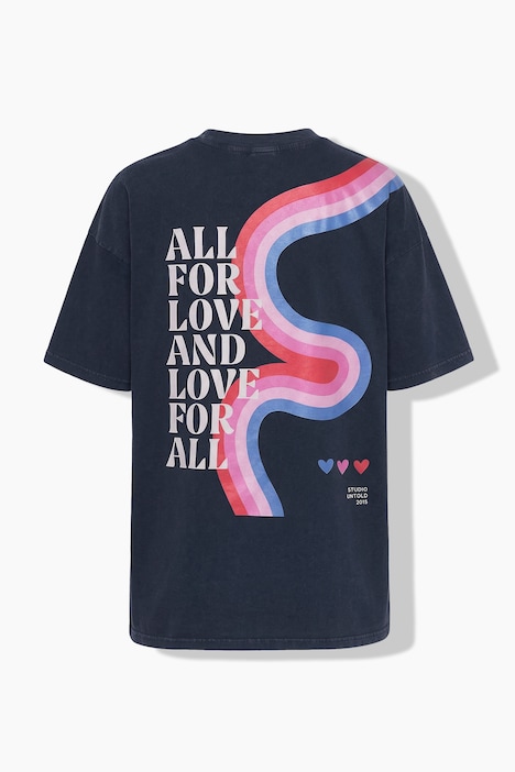 T-skjorte med print og acid wash