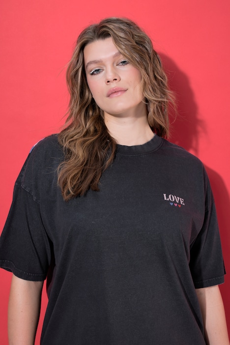 T-skjorte med print og acid wash