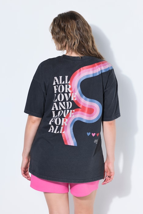 T-skjorte med print og acid wash