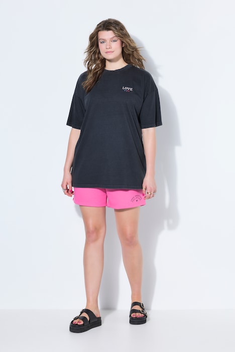 T-skjorte med print og acid wash