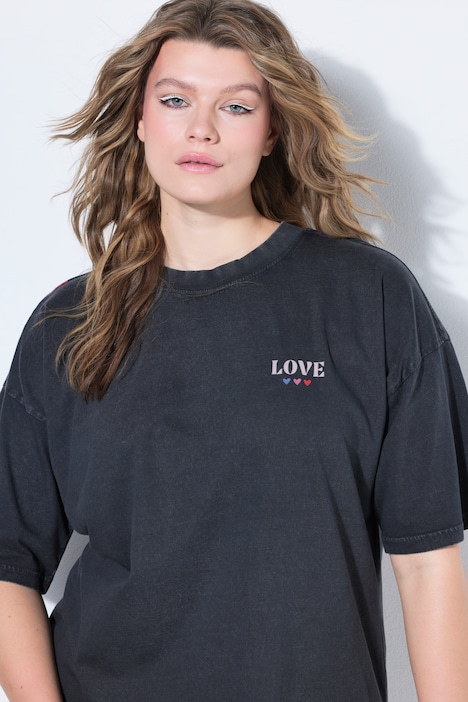 T-skjorte med print og acid wash