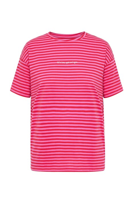 Tričko, volný střih, proužky, výrazný motiv