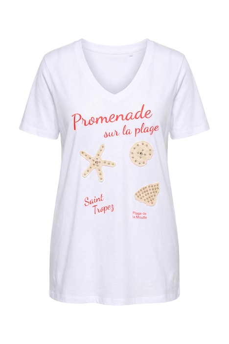 Tričko, komfortní střih, aplikace s mušlemi