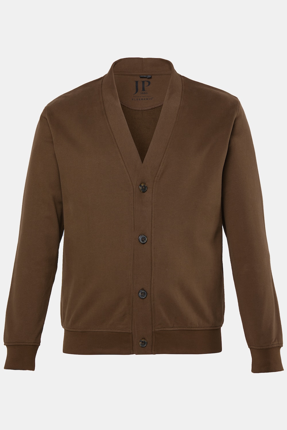 Cardigan en molleton, encolure en V et patte de boutonnage - jusqu'au 8 XL