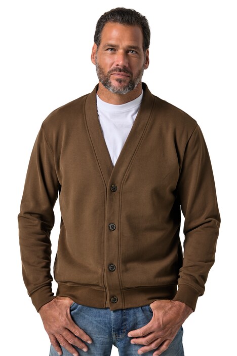 Mikina, V výstřih, zapínání na knoflíky, do vel. 8XL