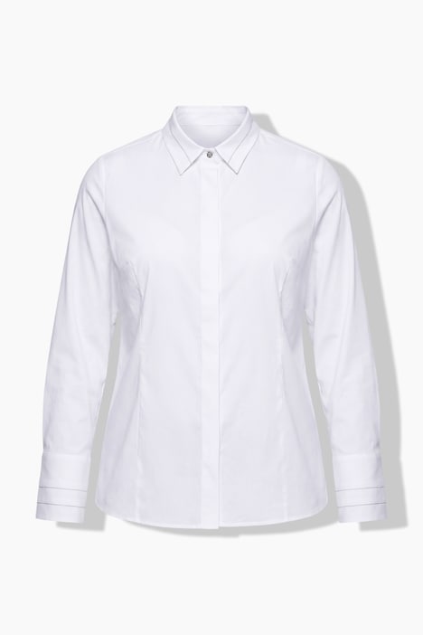 Hemdbluse, Perlenbänder, Hemdkragen, Langarm