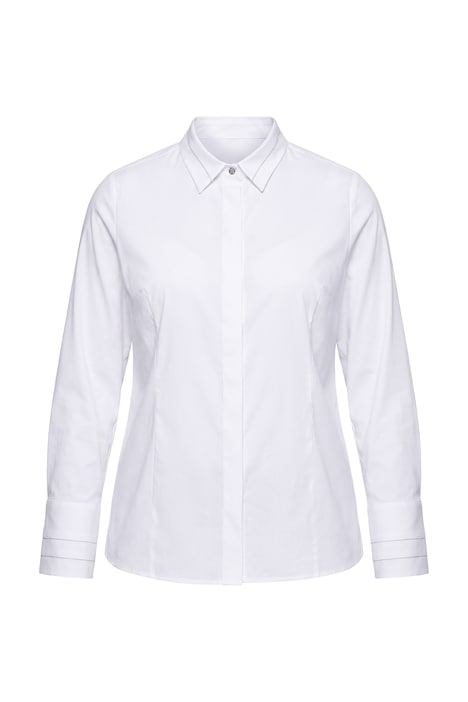 Hemdbluse, Perlenbänder, Hemdkragen, Langarm