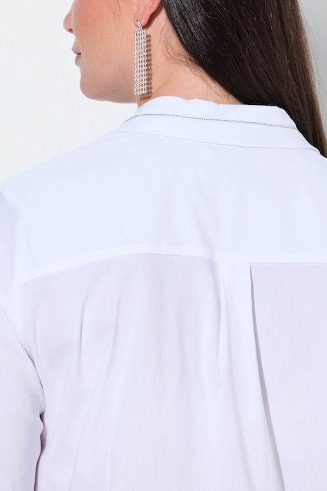 Hemdbluse, Perlenbänder, Hemdkragen, Langarm