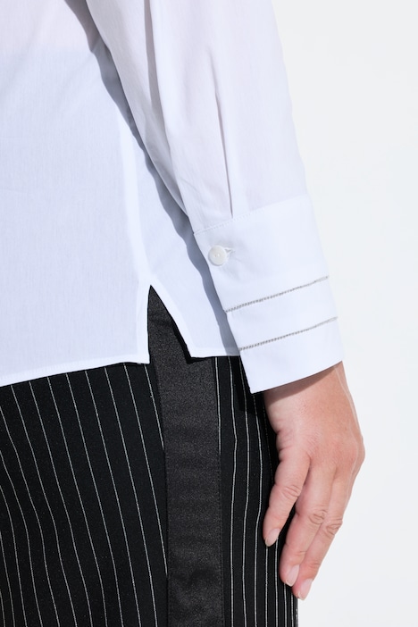 Hemdbluse, Perlenbänder, Hemdkragen, Langarm