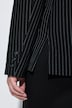 Jacke, Silber-Nadelstreifen, A-Linie, Reverskragen