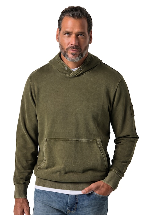 Mikina s kapucí, sepraný vzhled, vintage vzhled, až do velikosti 8 XL