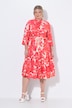 Blusenkleid, A-Linie, Midilänge, Blumen-Muster