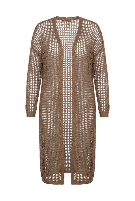 Kardigan, volný střih, děrovaný úplet, třpytivý efekt