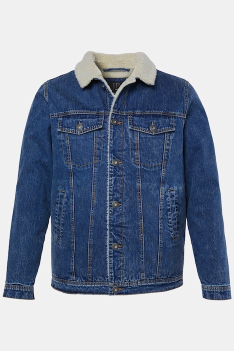 Jeansjacke, Denim, Teddykragen, Teddyfutter, bis 8 XL