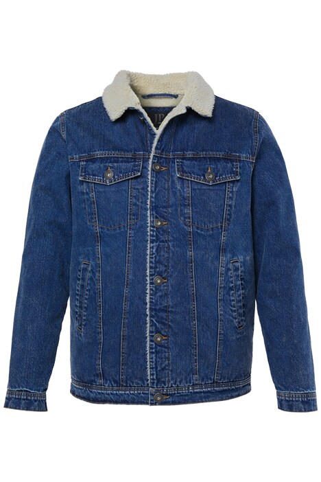 Denim jacket, denim, teddy collar, teddy lining, up to 8XL