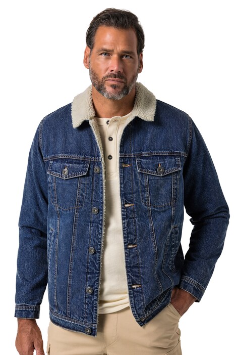 Denim jacket, denim, teddy collar, teddy lining, up to 8XL