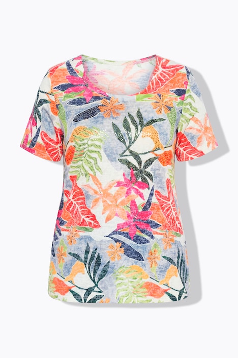 T-shirt dal taglio comodo in jersey dévoré con brillantini