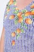 T-shirt, taglio svasato, righe, stampa limoni e strass