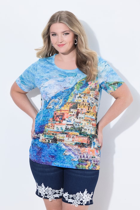 T-Shirt, Comfort Fit, Holiday-Motiv, Halbarm