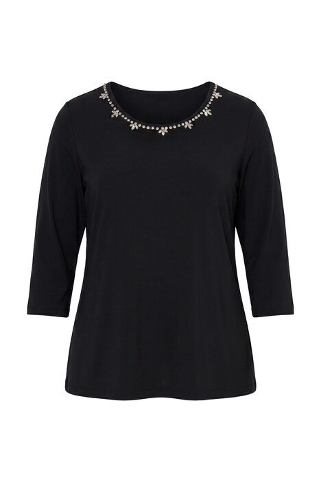 Punto-Shirt, Ziersteine, Classic, Rundhals, 3/4-Arm