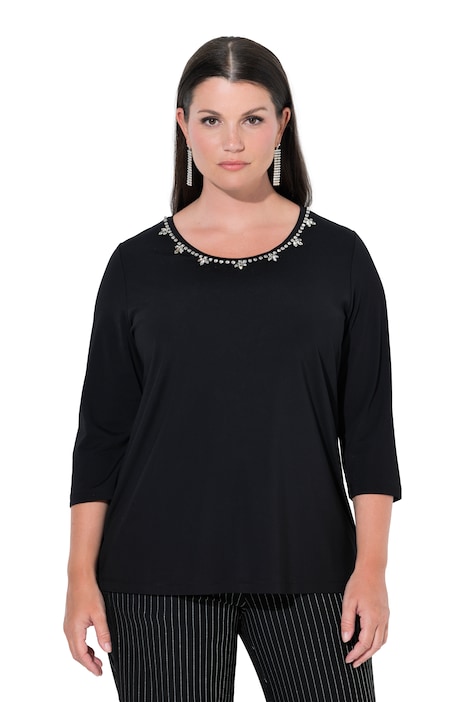 Punto-Shirt, Ziersteine, Classic, Rundhals, 3/4-Arm