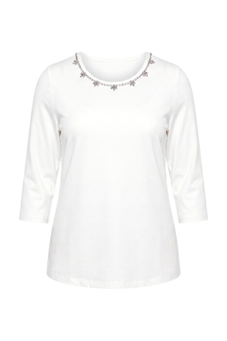 Punto-Shirt, Ziersteine, Classic, Rundhals, 3/4-Arm