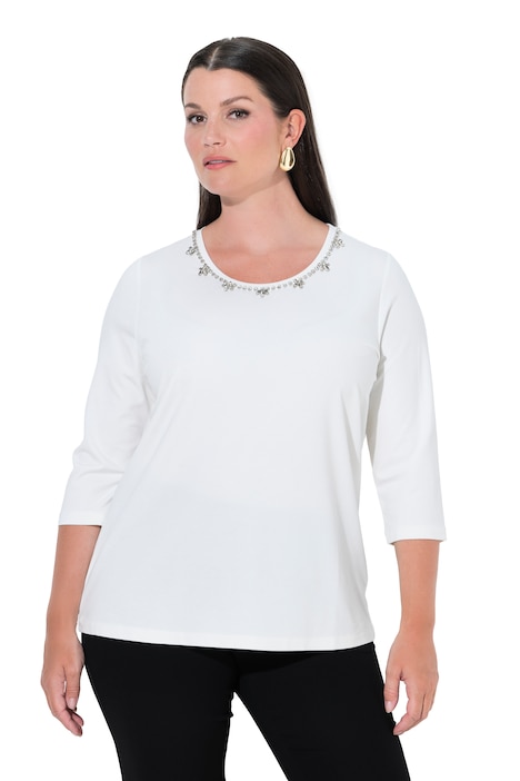 Punto-Shirt, Ziersteine, Classic, Rundhals, 3/4-Arm
