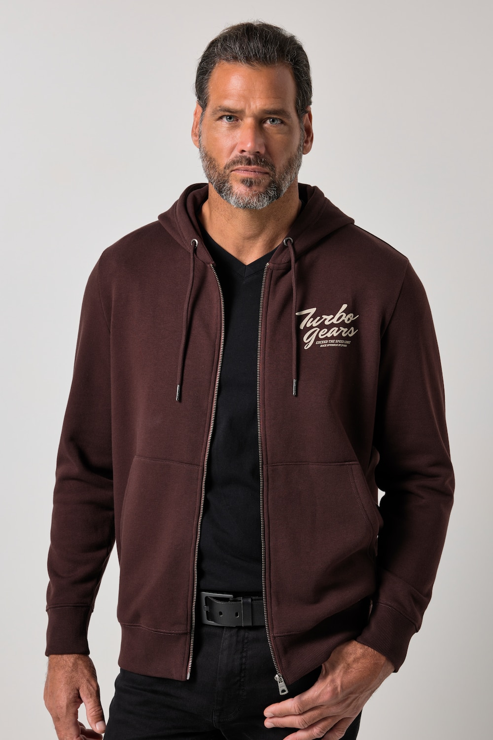 Sweatjacke, Kapuze, Print, Anti-Pilling-Sweat, bis 8 XL