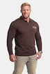 Men+ langermet poloskjorte, romslig passform, trykk, opptil størrelse 8XL