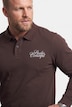 Men+ langermet poloskjorte, romslig passform, trykk, opptil størrelse 8XL